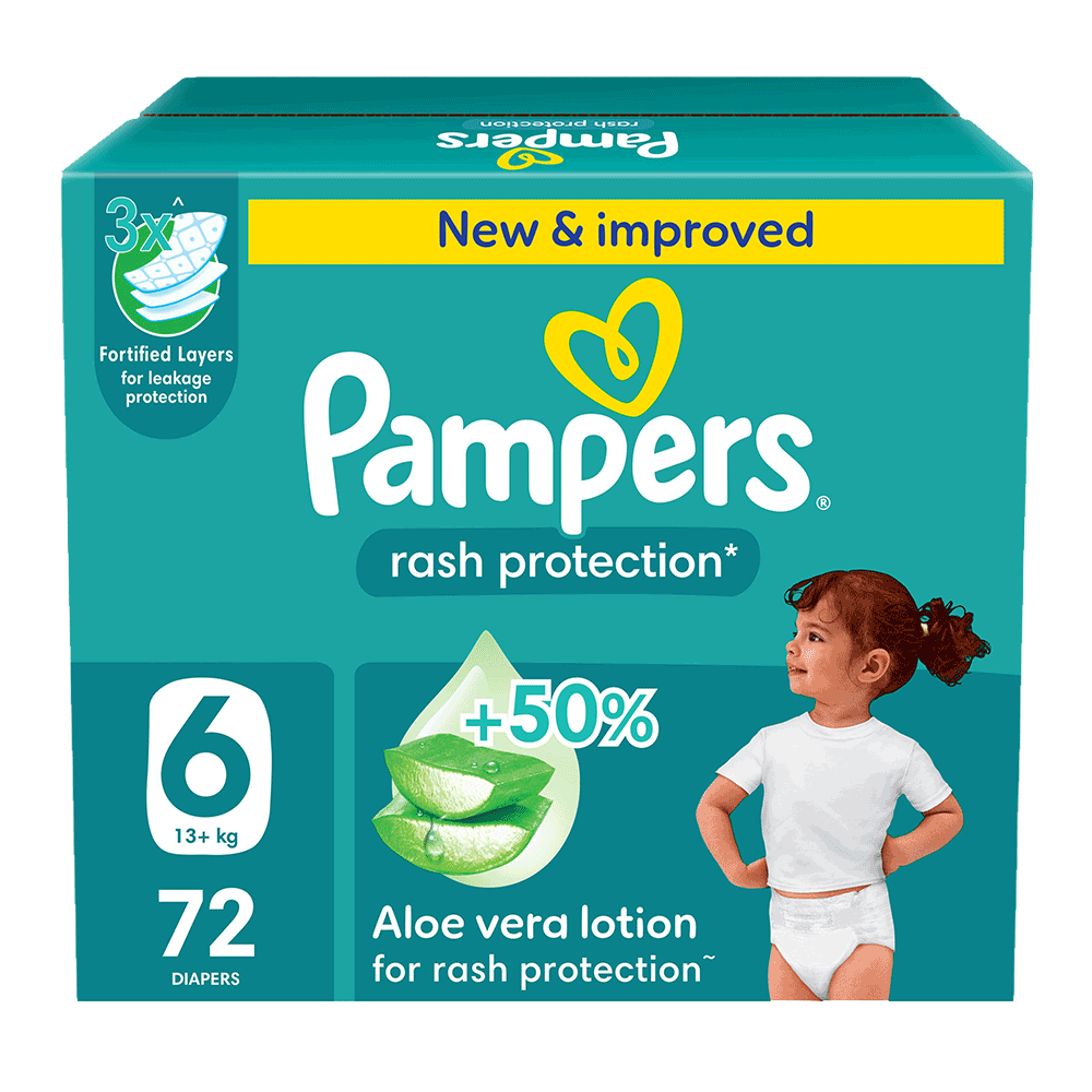 Rash Protection Taped Diapers Size 6 Giant Saving Box