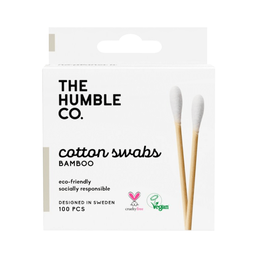 [KW071522] Humble Bamboo Natural Cotton Swaps White Packet*10 Pcs