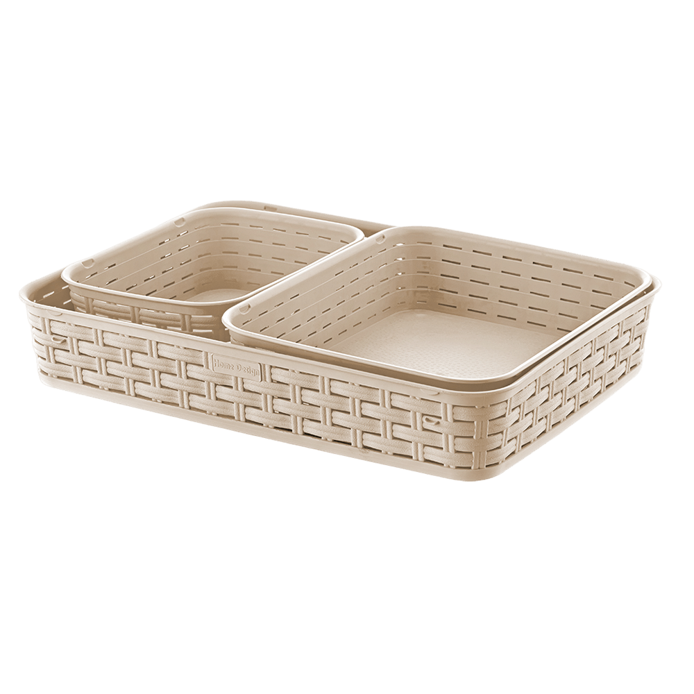 Plast Art Basket Set 3 Pcs Rattan #SP-215