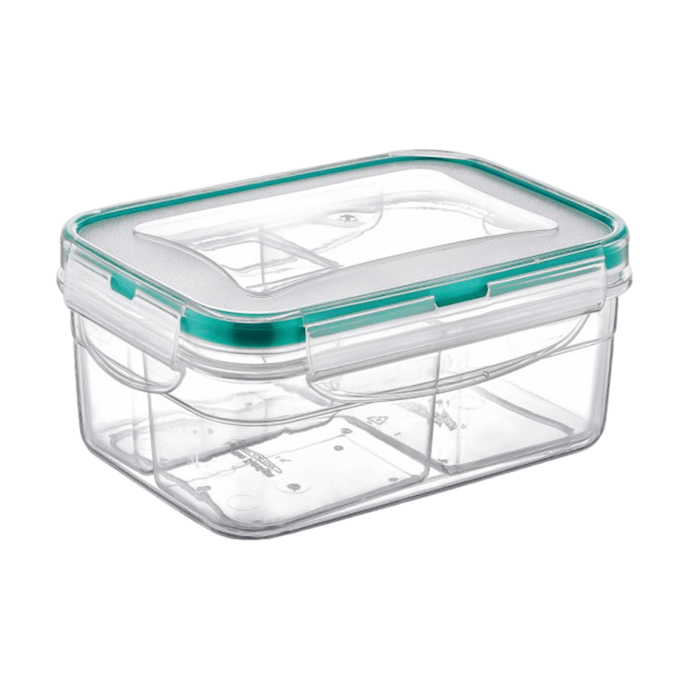 [KW081196] Plast Art Fresh Box Rect Divided (0.25 + 0.25 LT.) #LC-510