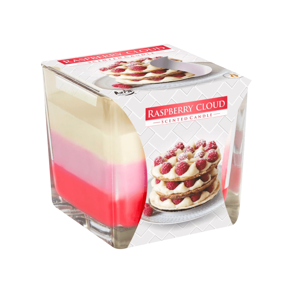 AURA 3 COLOURED SCENTED CANDLE  170G - RASPBERRY CLOUD