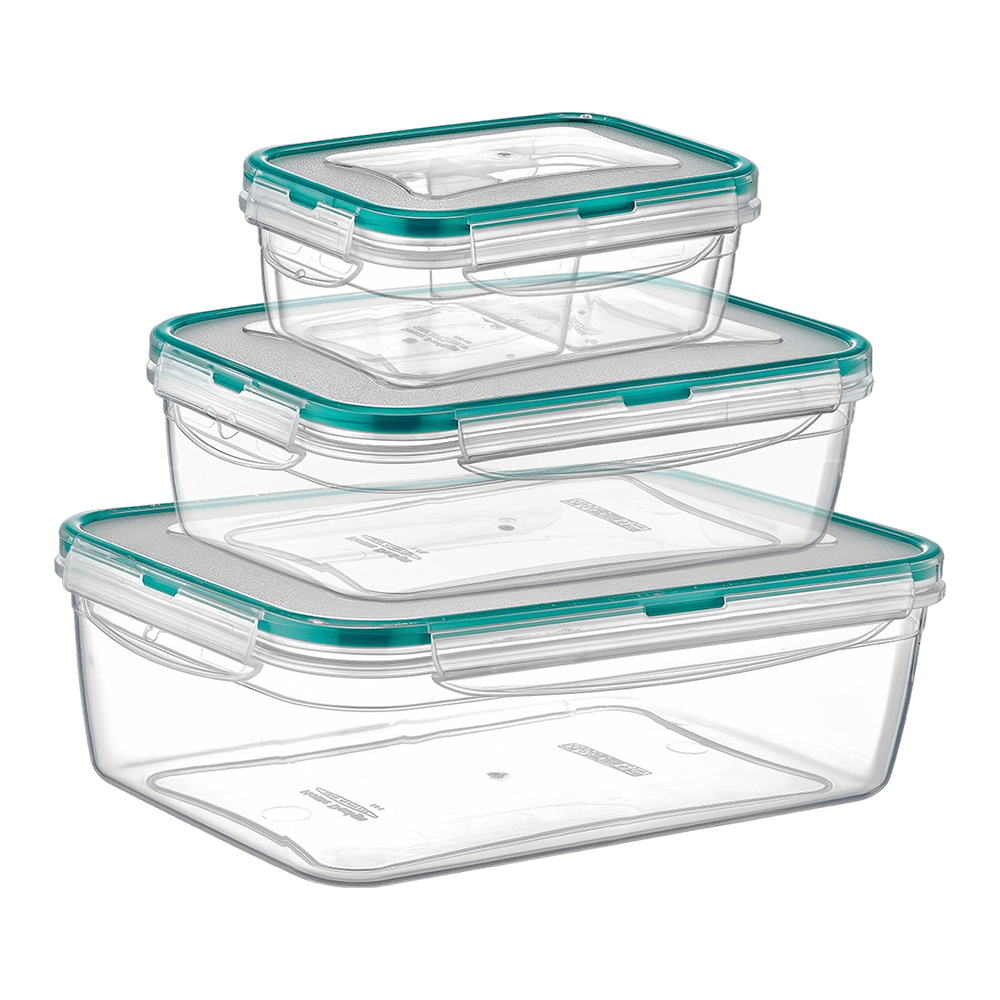 [KW081192] Plast Art Fresh Box Rect Set of  3pcs #LC-310 (0,4 LT. + 0,8 LT. + 1,4 LT.)