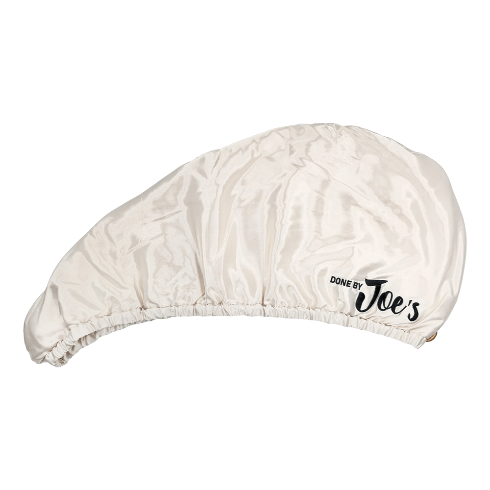 Satin Wrapped Microfiber Hair Towel - Ivory