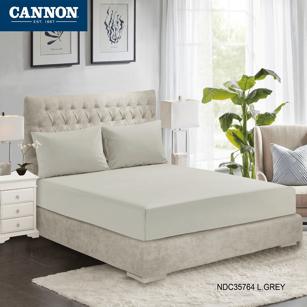 [KW083152] CANNON (K)FLT PREMIUM COTTON SOLID LINE B/SHT 3PC LGRY