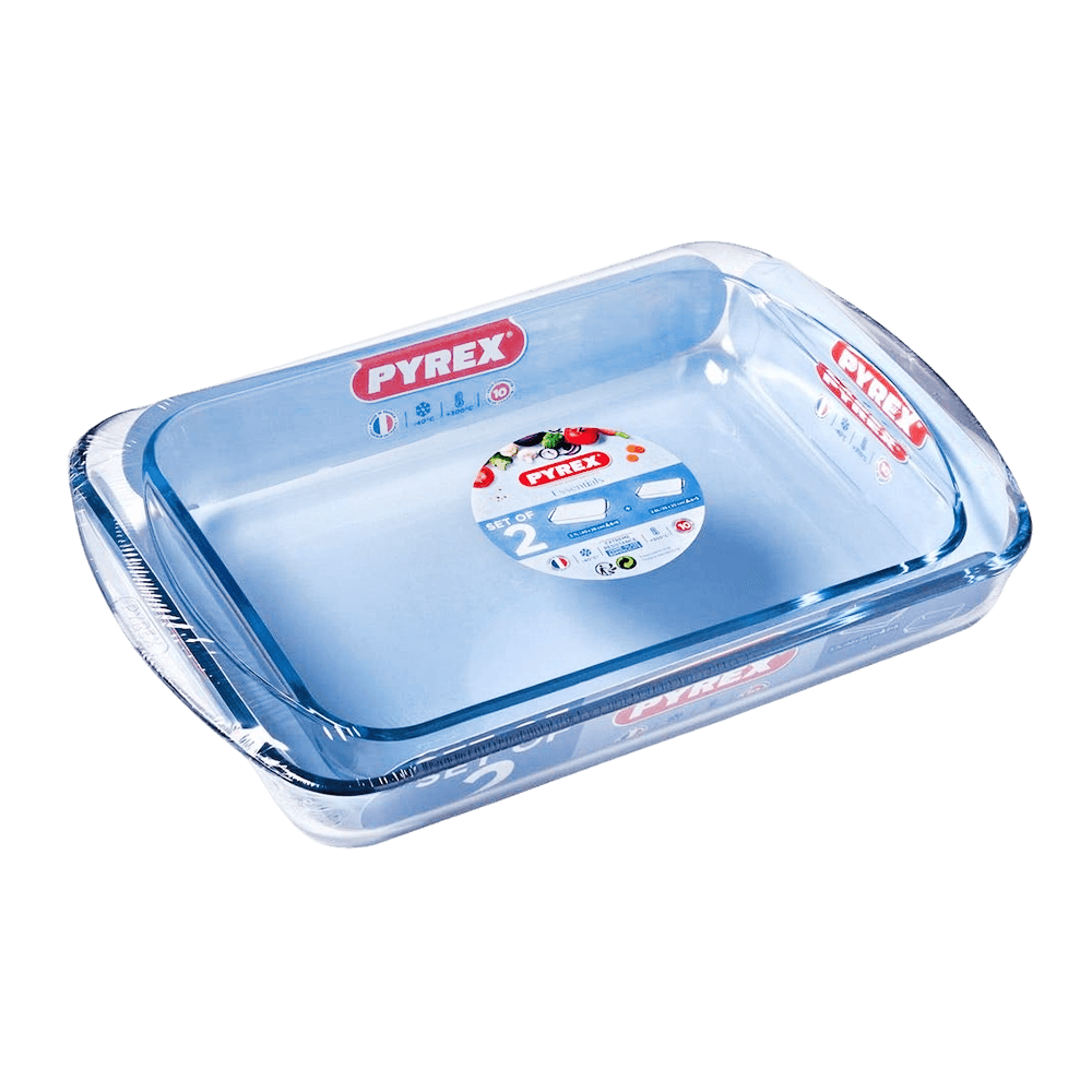 PYREX SET OF 2 ROASTERS 2.6+3.7 L 35X23X5 CM