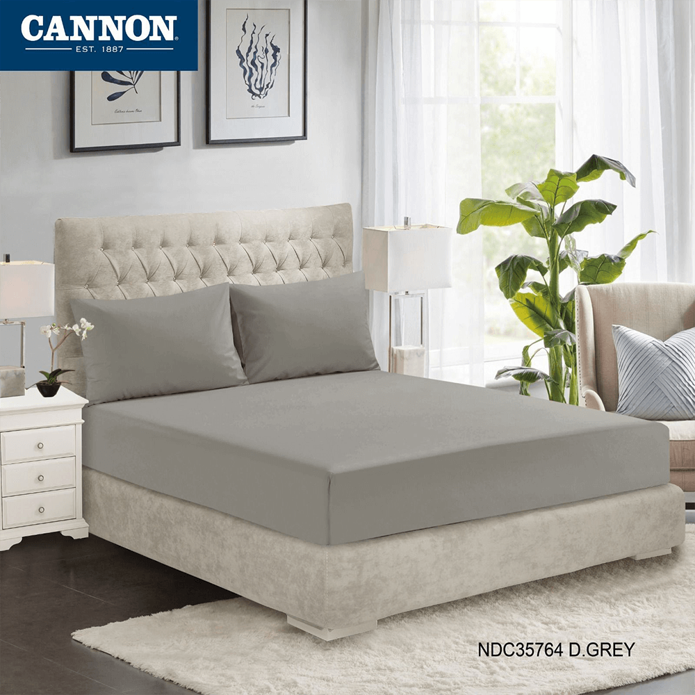 CANNON (K)FLT PREMIUM COTTON SOLID LINE B/SHT 3PC GRY