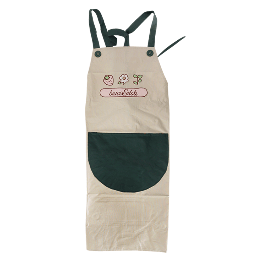 Kitchen apron water and oil repellent green and cream