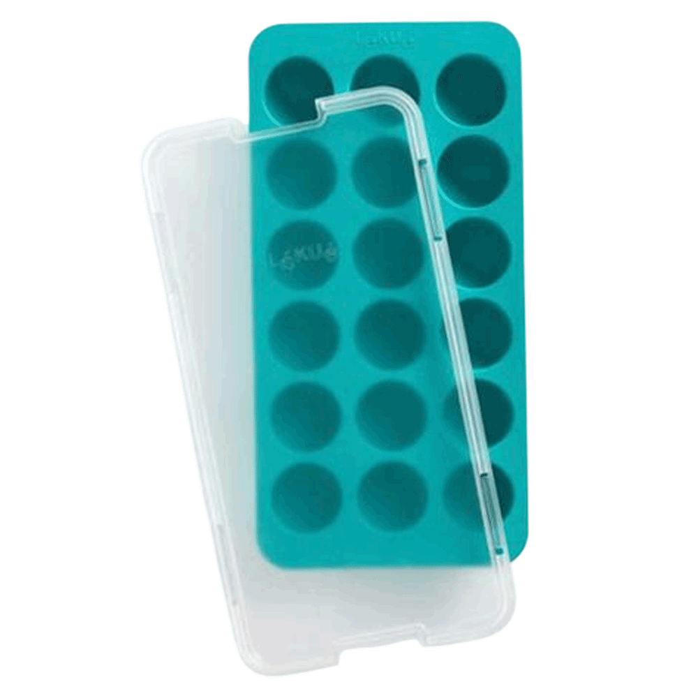 [KW088909] Lekue Rectangular Ice Cube Tray with Lid Turquoise #882401