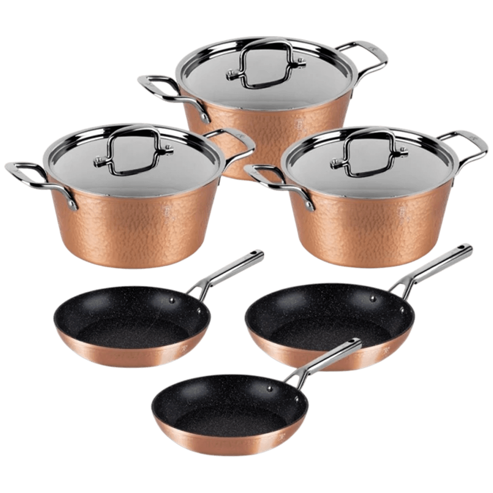 [KW083655] BERLINGER HAUS HAMMERED COOKING SET 9 PCS SET CASSEROLES ( 28+24+20 CM )