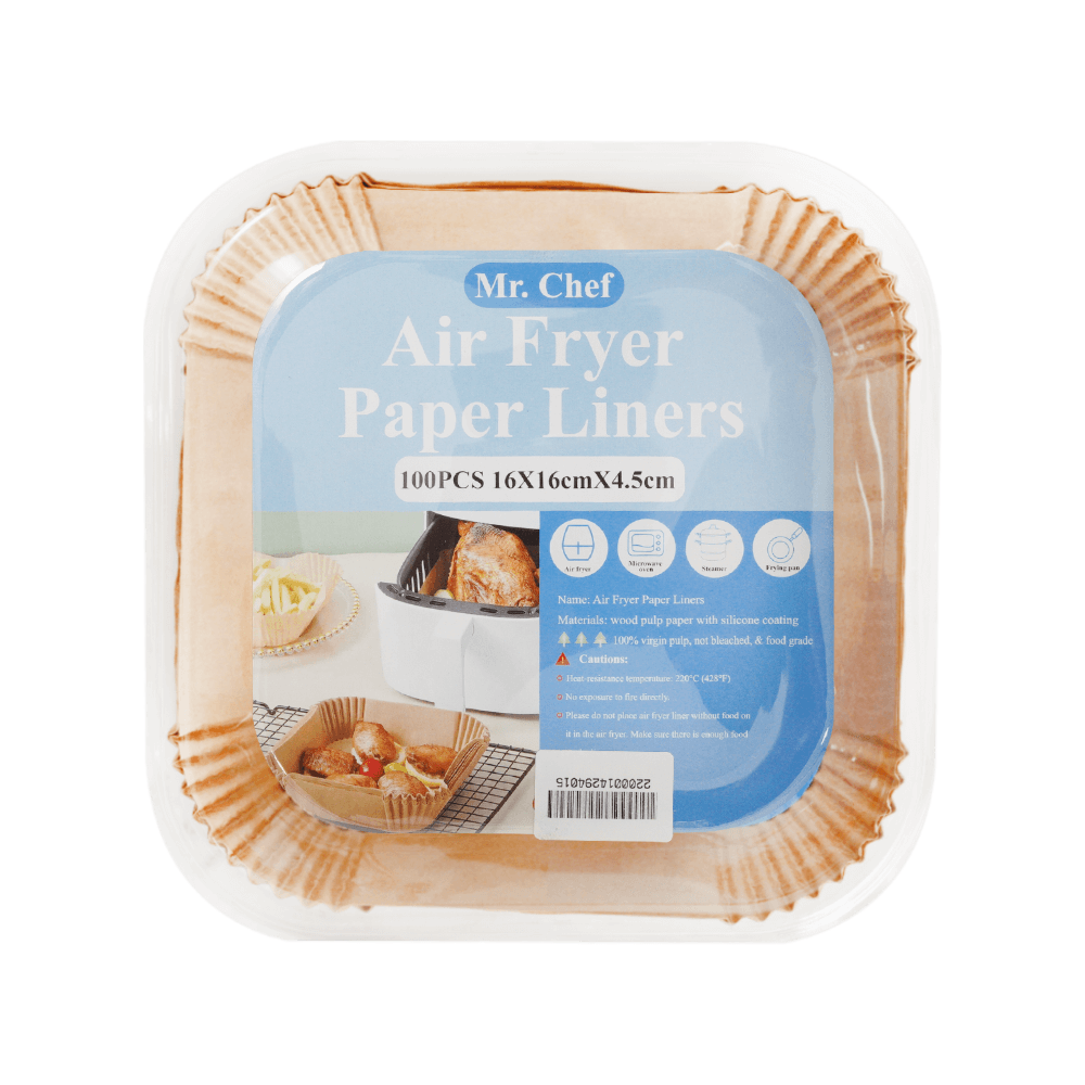 Mr. Chef Air Fryer & Oven Disposable Paper Liner Square 16cm - 100 Pcs #94015