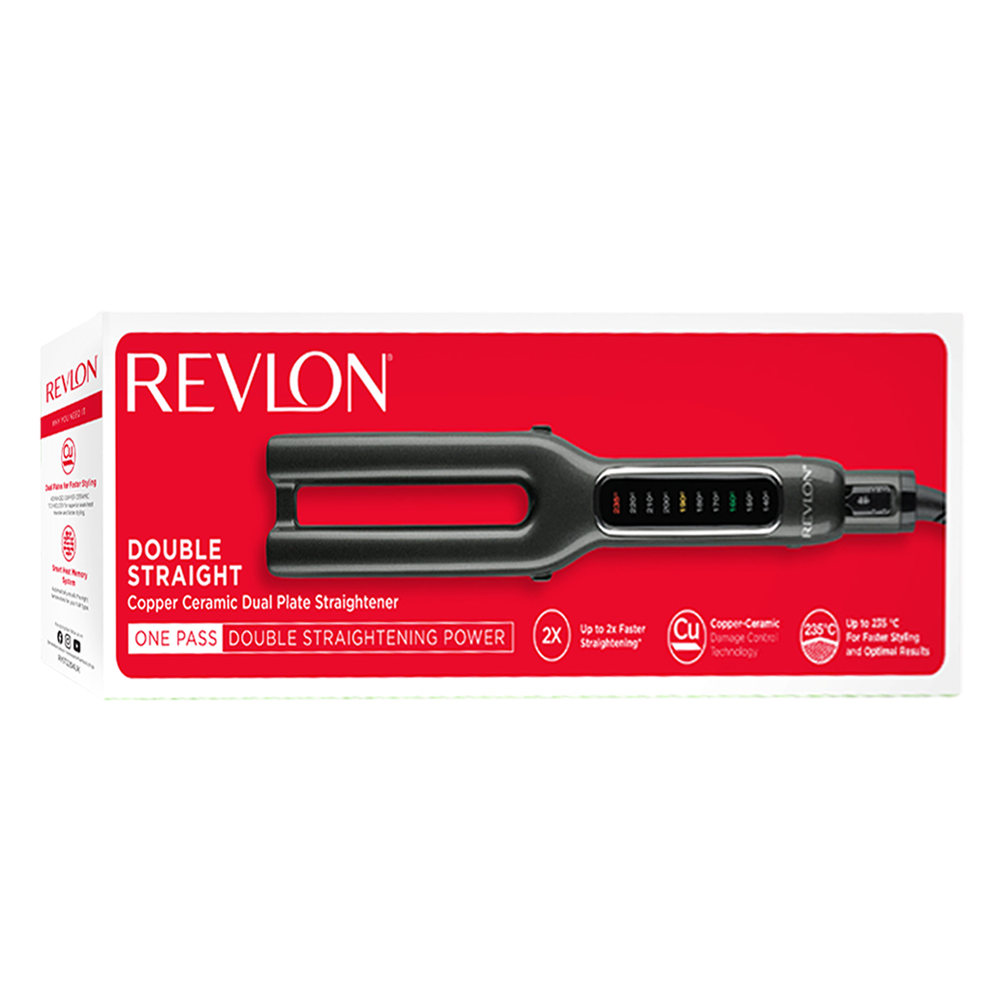 REVLON DOUBLE STRAIGHT Copper Ceramic Dual Plate Straightener
