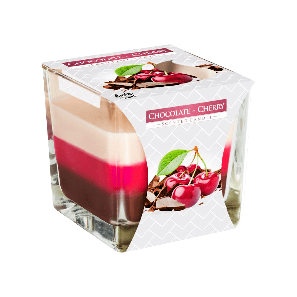 AURA 3 COLOURED SCENTED CANDLE 170G - CHOCOLATE CHERRY