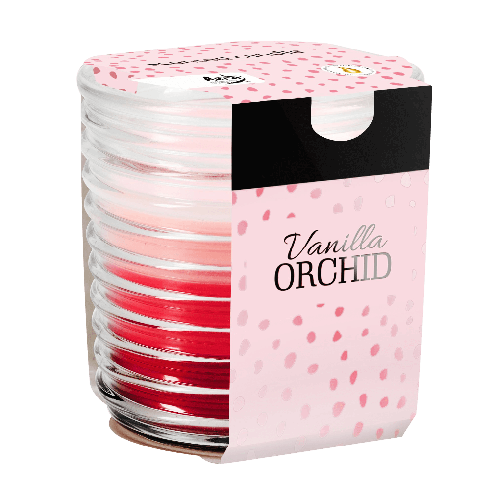 [KW081369] AURA 3 COLOURED SCENTED CANDLE  130G - Vanilla - Orchid