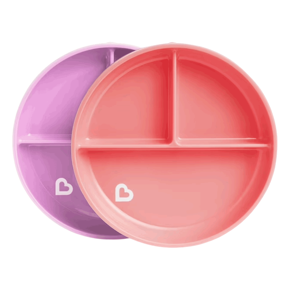 [KW088851] Munchkin Stay Put‚Ñ¢ Suction Plate +6 months - 2 Pcs Pink/Purple #05191702WWW