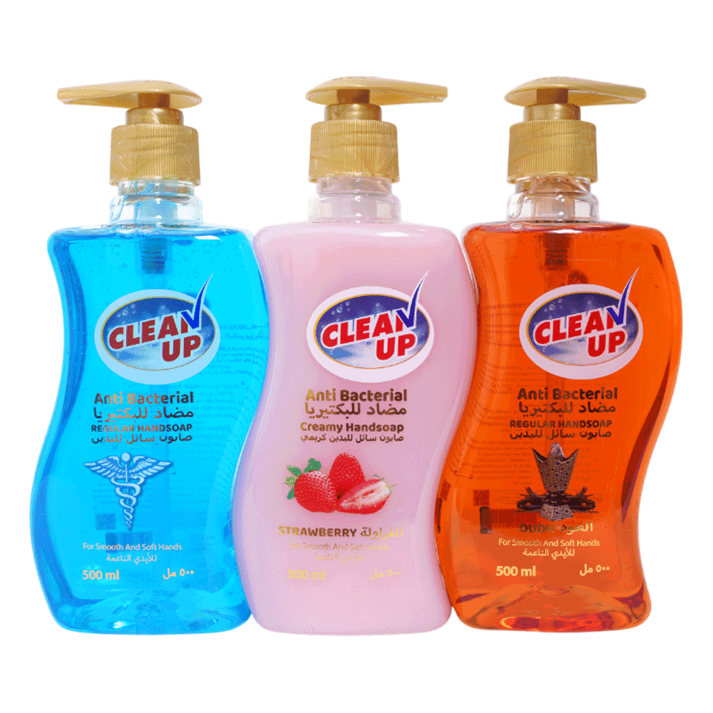 Clean up Anti-Bacterial Hand Soap 500ml 2pcs + Clean up Anti-Bacterial Creamy Hand Soap 500 ml 1pcs (set 3 pcs)