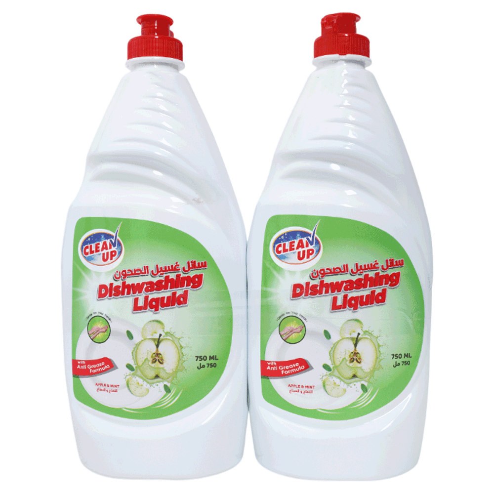 Clean up Dishwashing Liquid & Apple Mint 750ml 2pcs
