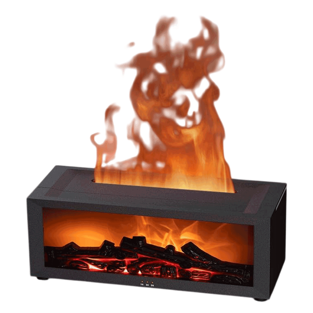[KW094999] 3D Fireplace Flame Aroma Diffuser- Home Desktop Remote Control Charcoal Fireplace Humidifier