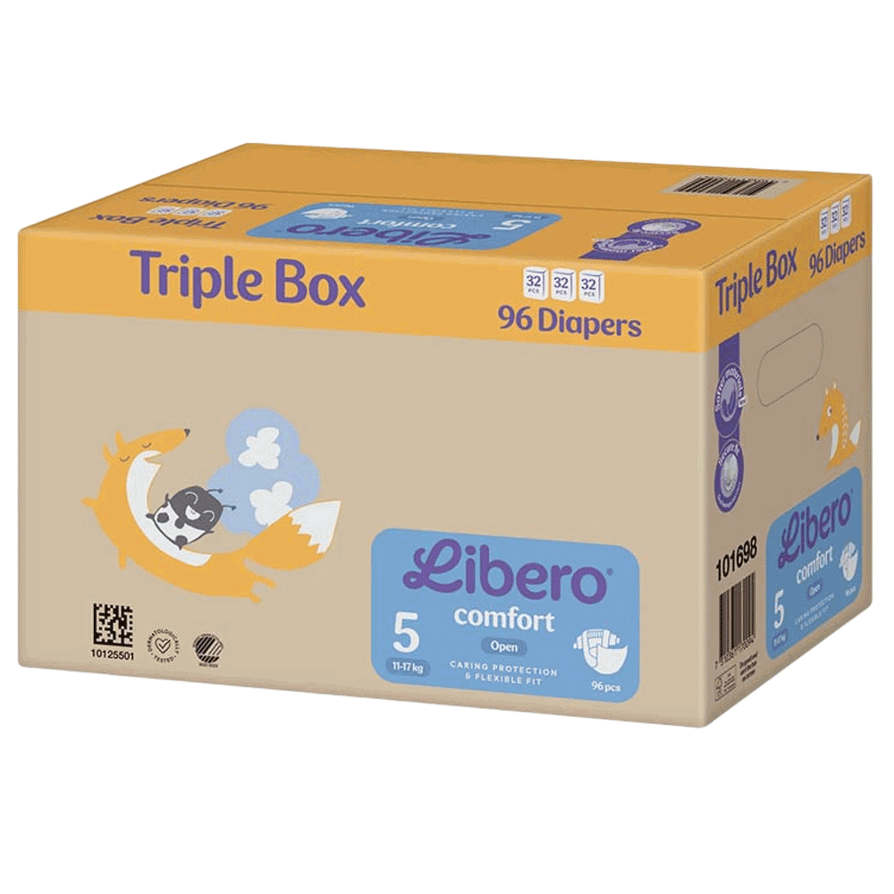 [KW094573] Libero Comfort 5 open diaper 11-17 kg 102 pieces (TRIPLE BOX)