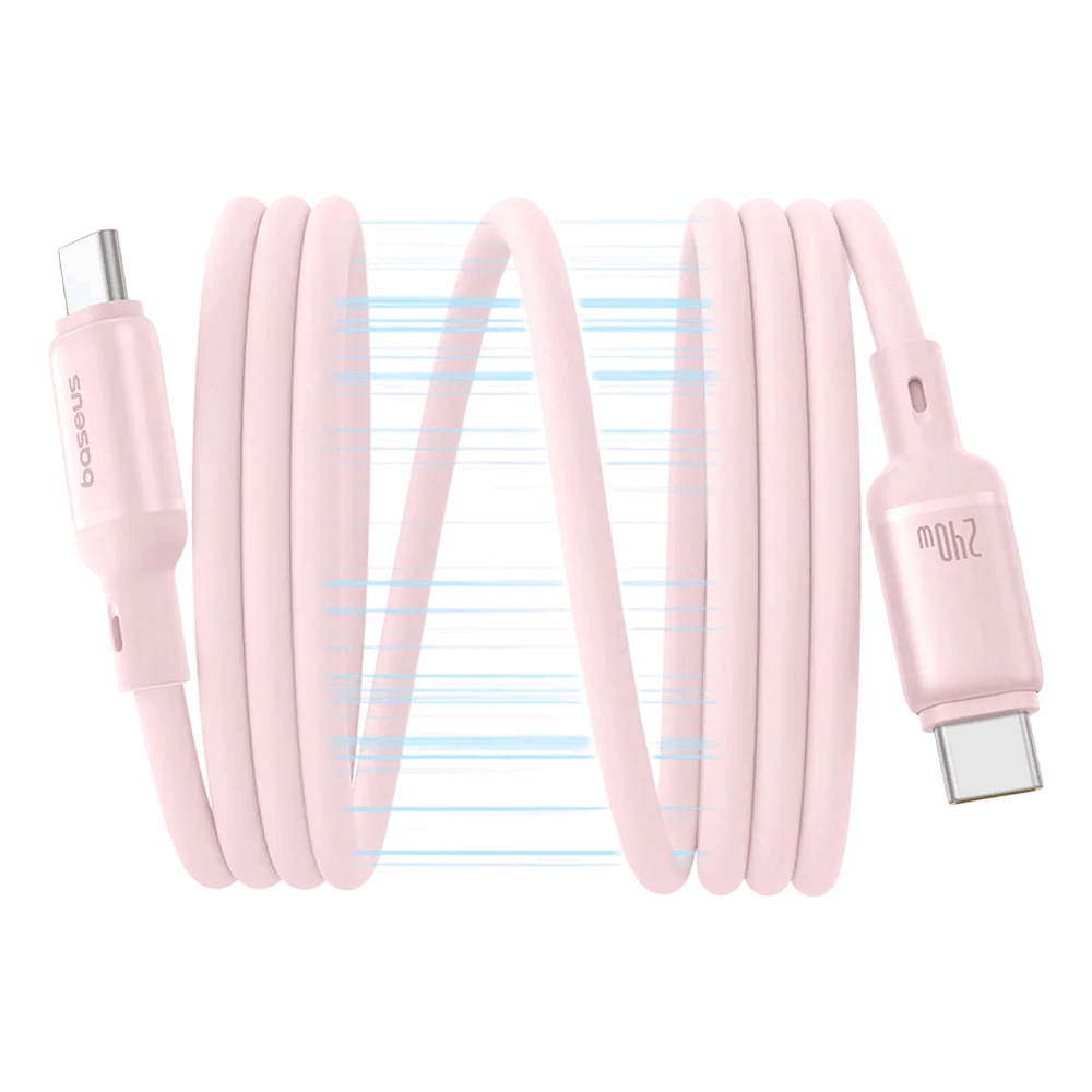 [KWP01977] Baseus Picogo Magnetic Liquid Silicone Fast Charging Cable Usb-C To Usb-C 240W 1M - Baby Pink