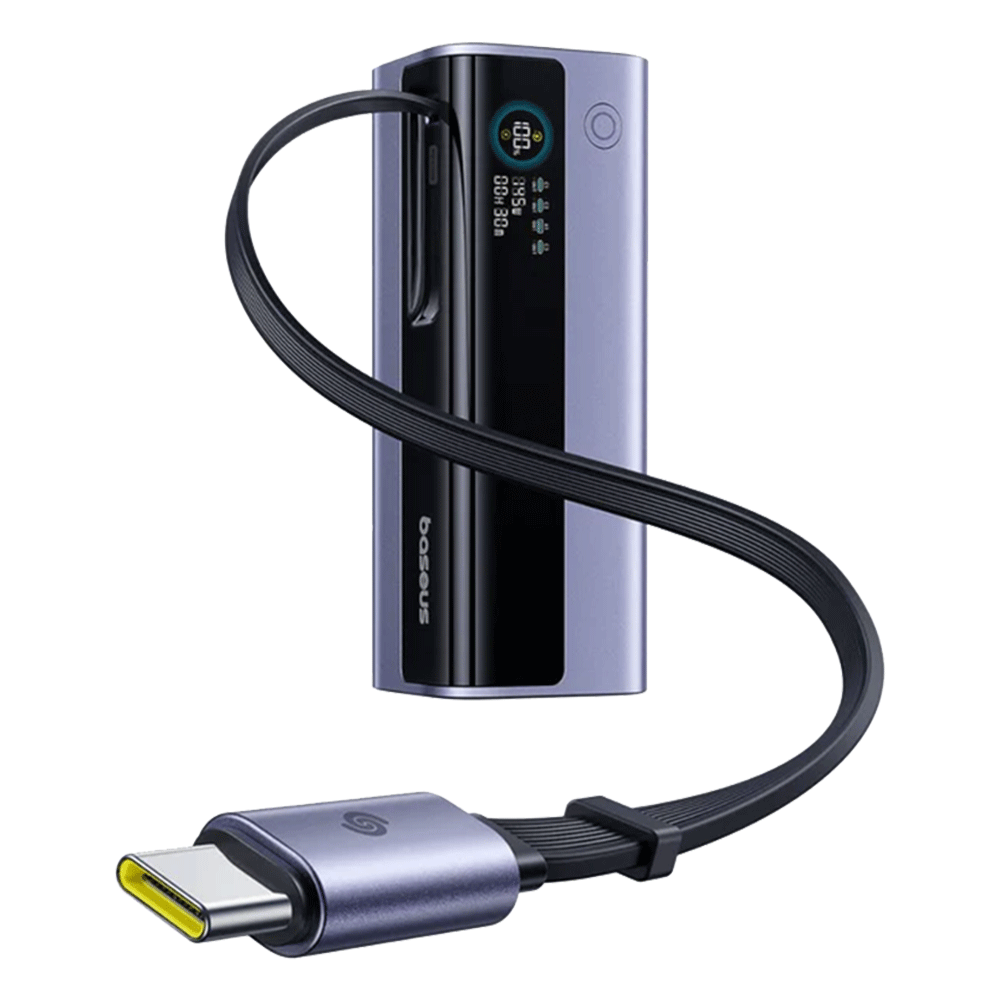 [KWP01951] Baseus Energeek Gr11 Power Bank With Retractable Cable 20000Mah 145W - Space Grey