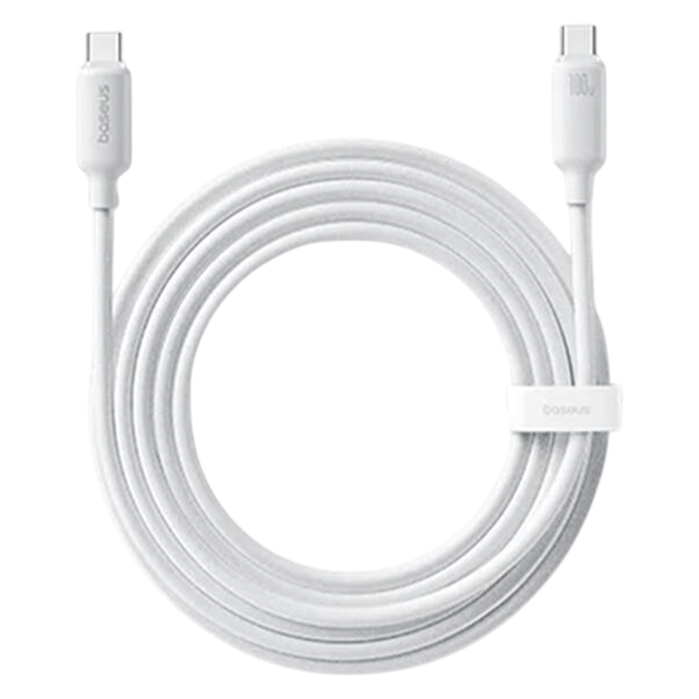 [KWP01980] Baseus Foamed Silicone Fast Charging Data Cable Usb-C To Usb-C 100W 2M - Moon White