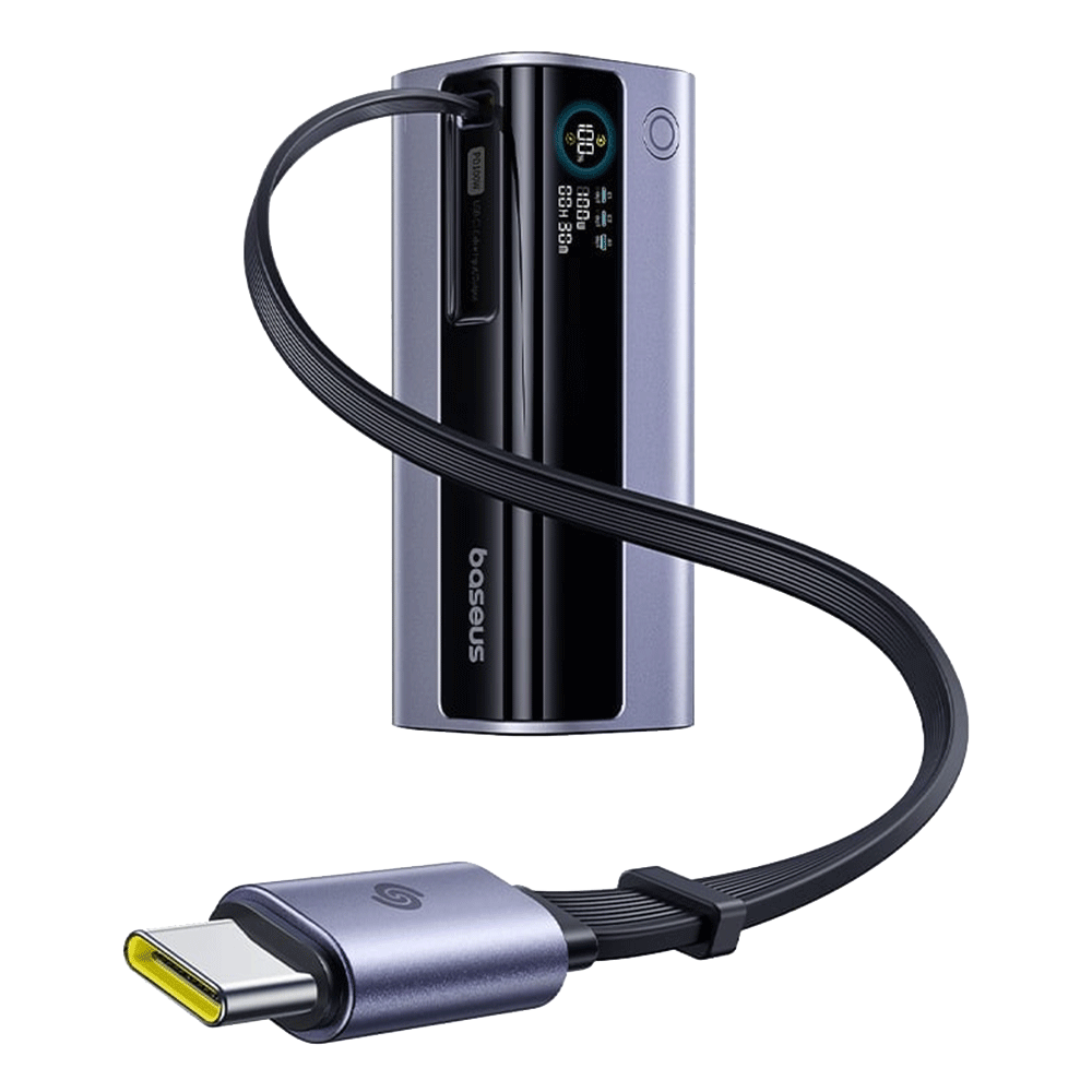 Baseus Energeek Gr11 Power Bank With Retractable Cable 10000Mah 100W - Space Grey