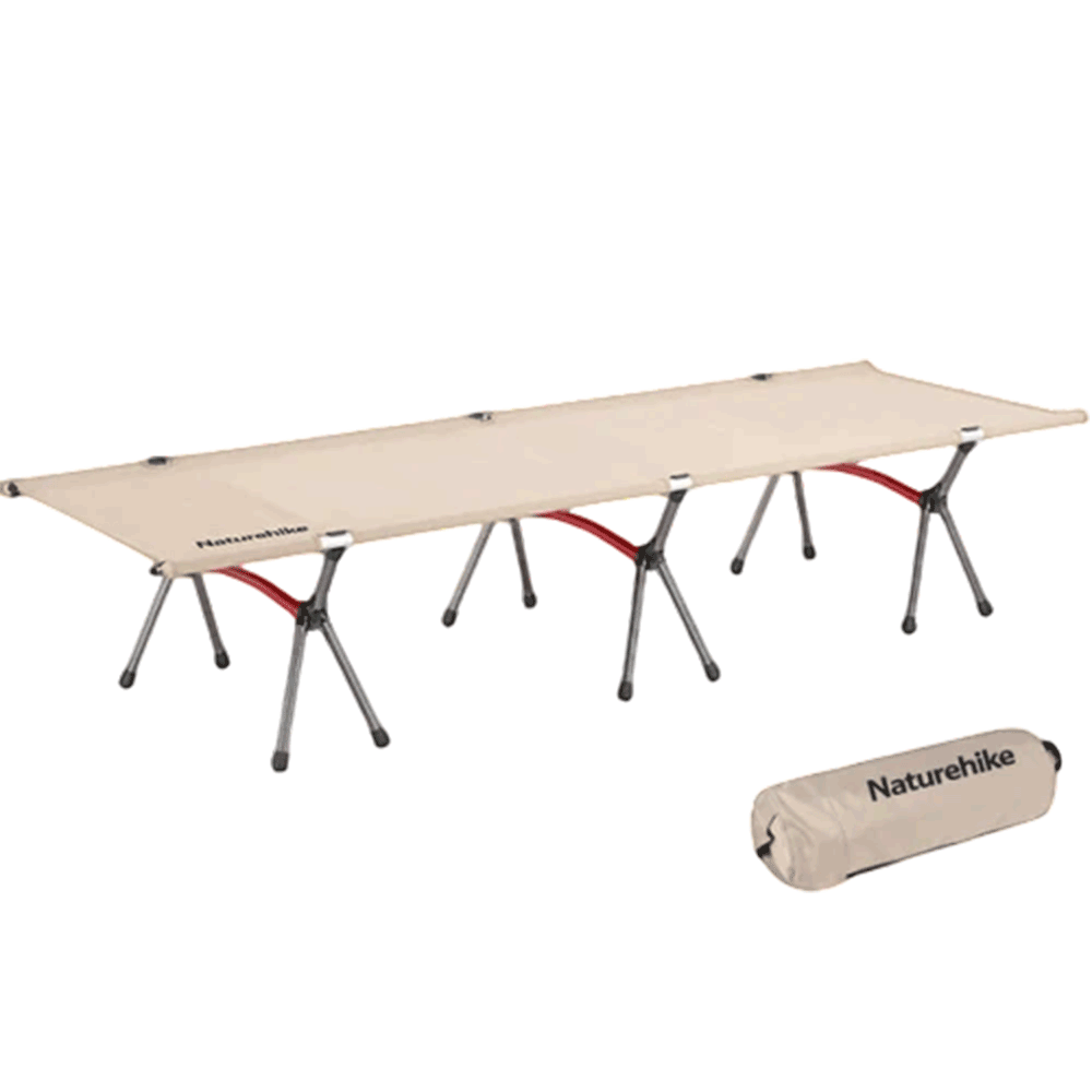 Naturehike Xjc04 Ultralight Foldable Camping Bed - Khaki Single (190*65*38)