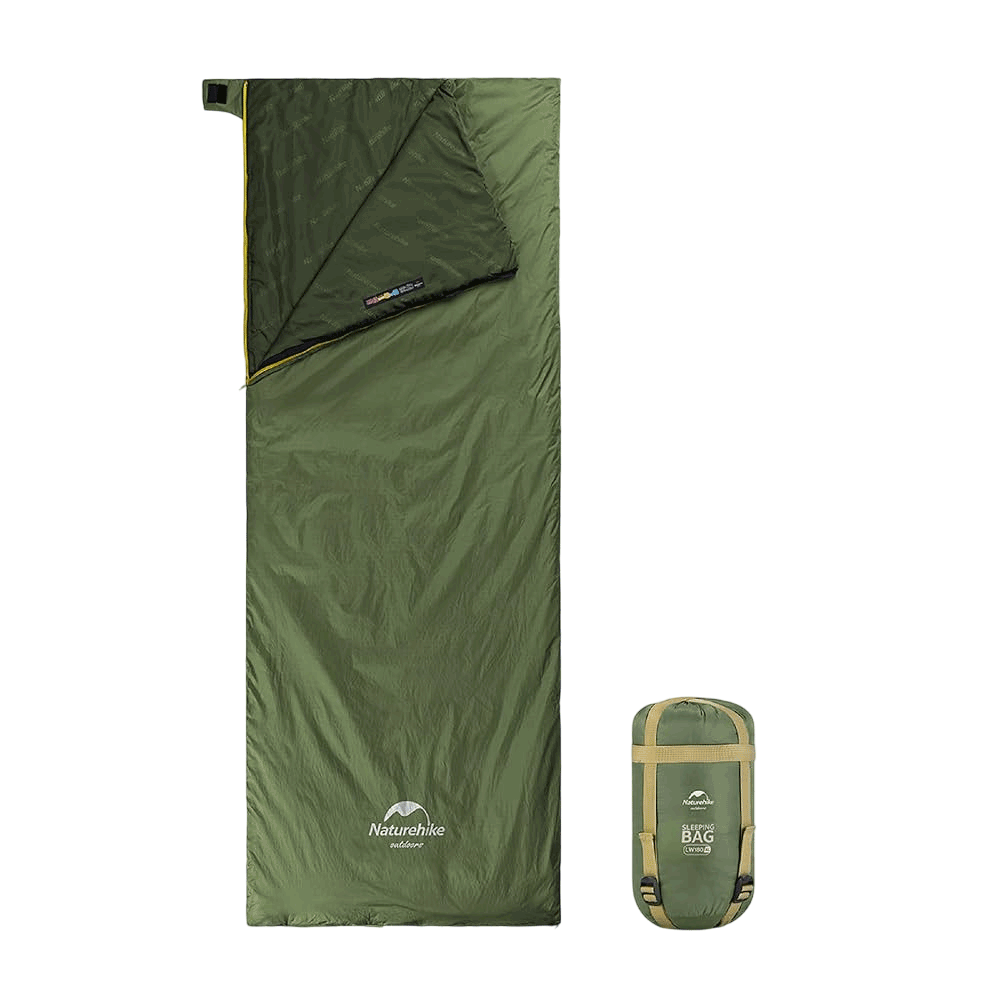 Naturehike Warmy Envelope With Hat Cotton Sleeping Bag - Camouflage Green (190+30)*80