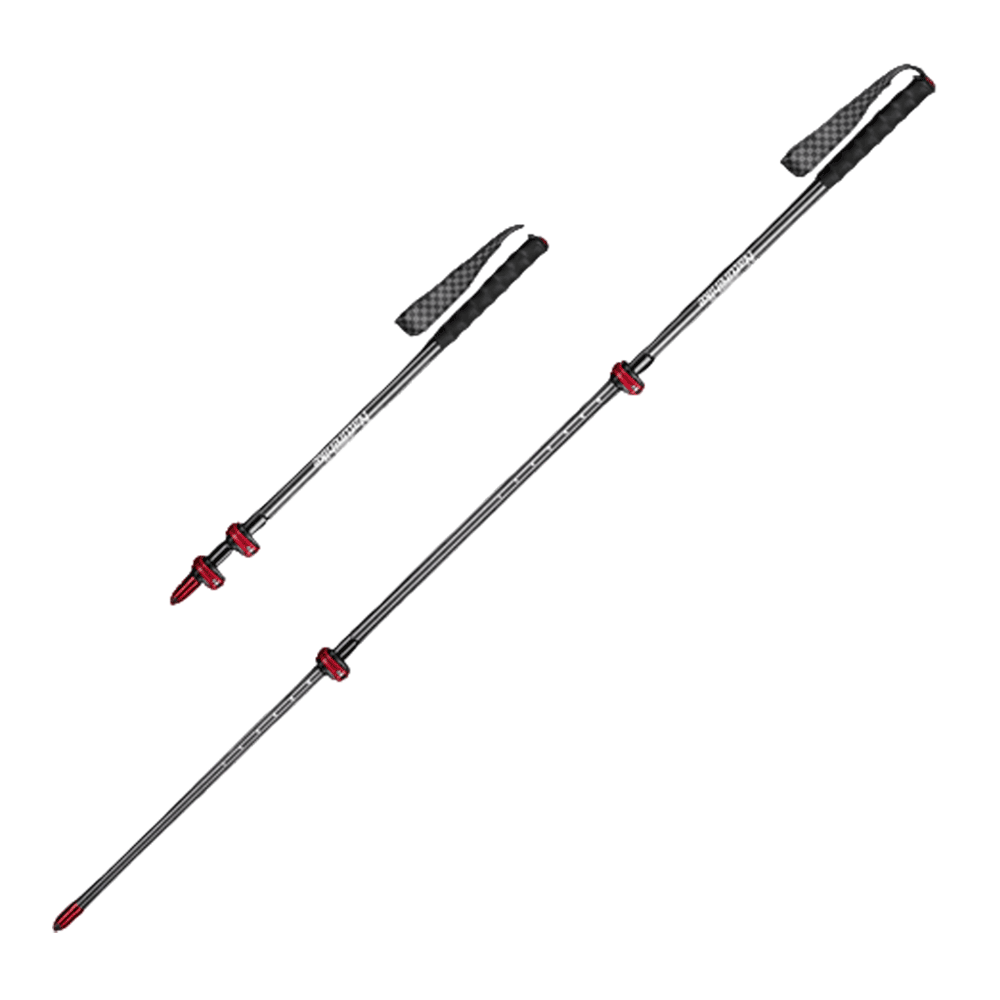 [KWP02438] Naturehike St10 Ultra Light Carbon Fiber Lock Trekking Pole - Fiery Red (54-120Cm)
