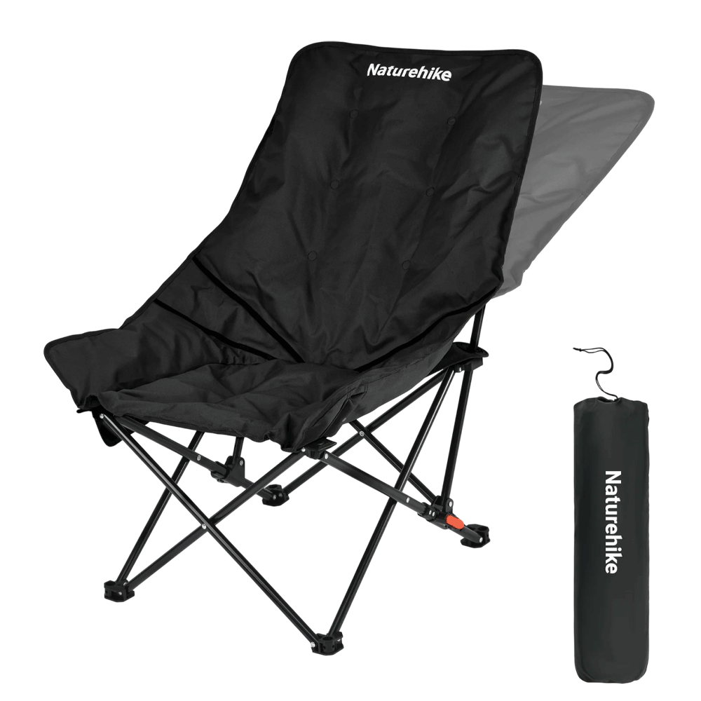 Naturehike Sea Star 001 Push-Up High-Back Cotton-Filled Moon Chair - Black