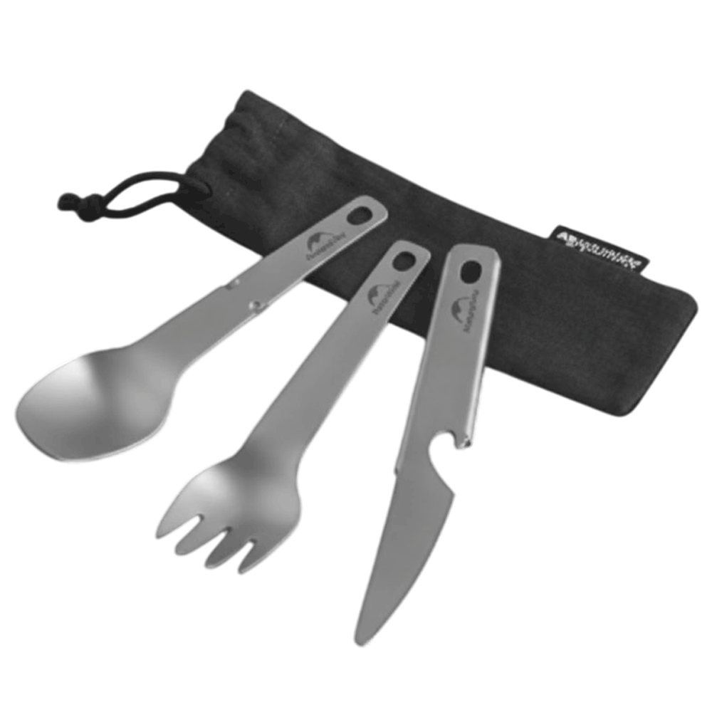 Naturehike Titanium Cutlery Set - (Fork-Spoon - Knife And Bottle Opener)