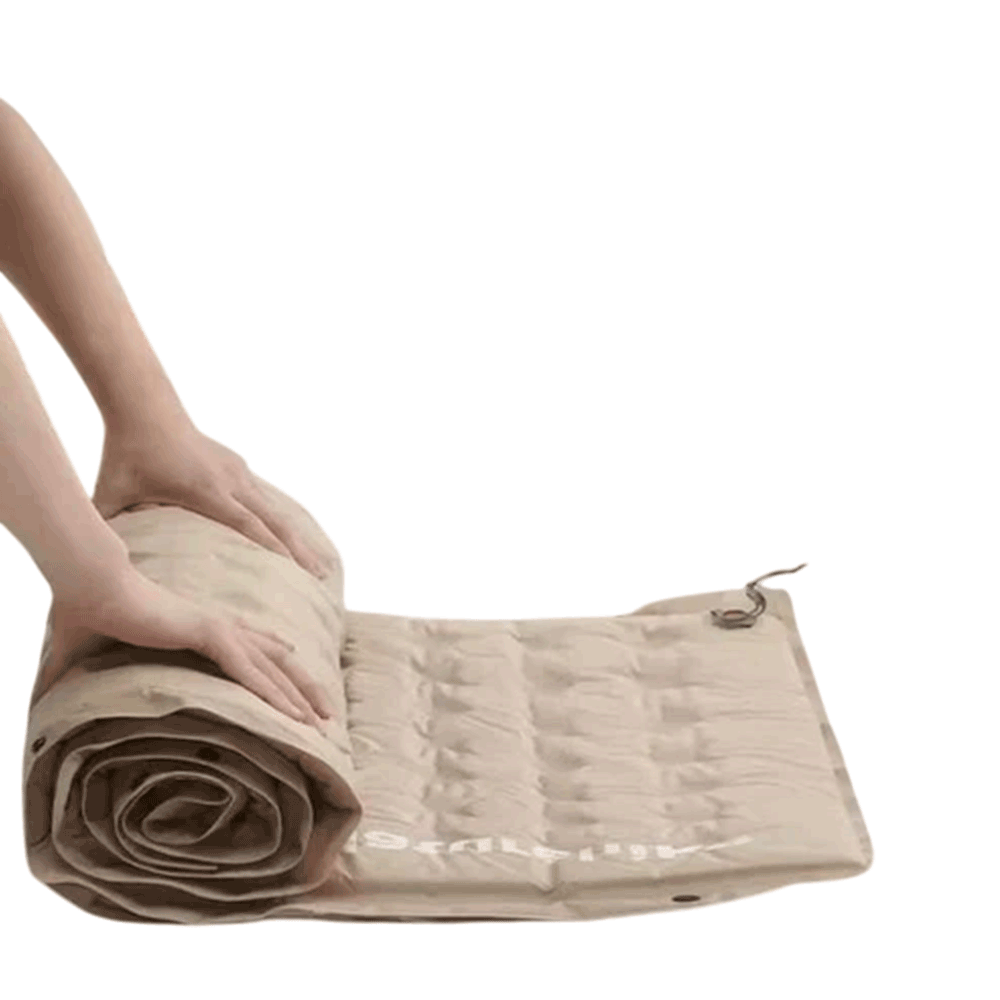 Naturehike D Series Automatic Inflatable Cushion With Built-In Pillow - Khaki Single(200*65*3)