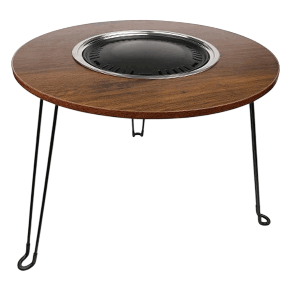 Round Table For Fireside Tea Brewing- Multifunctional Portable Outdoor Camping And Barbecue Table Set