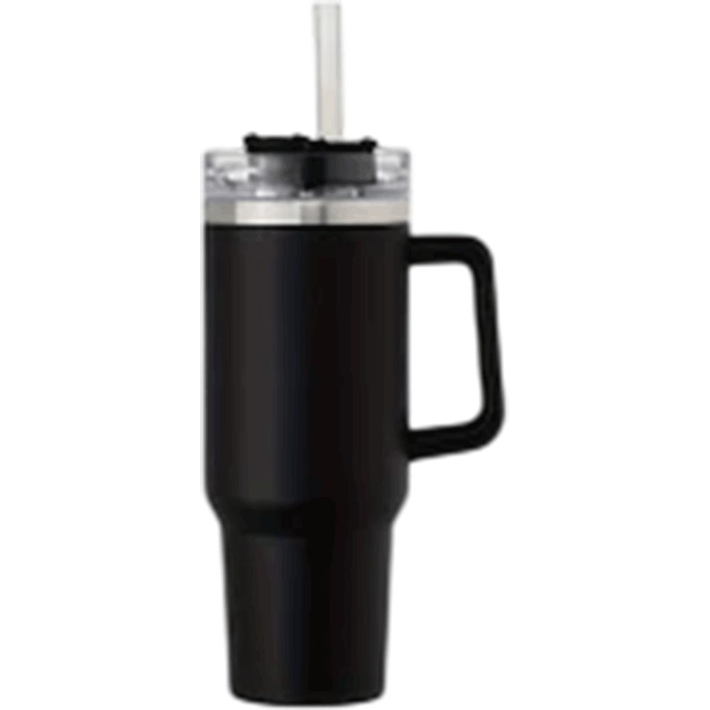 Insulated Stainless Steel Travel Coffee Tumbler  With Handle And Straw
