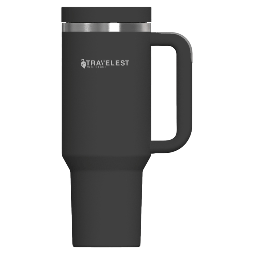 Insulated Stainless Steel Travel Coffee Tumbler  With Handle And Straw